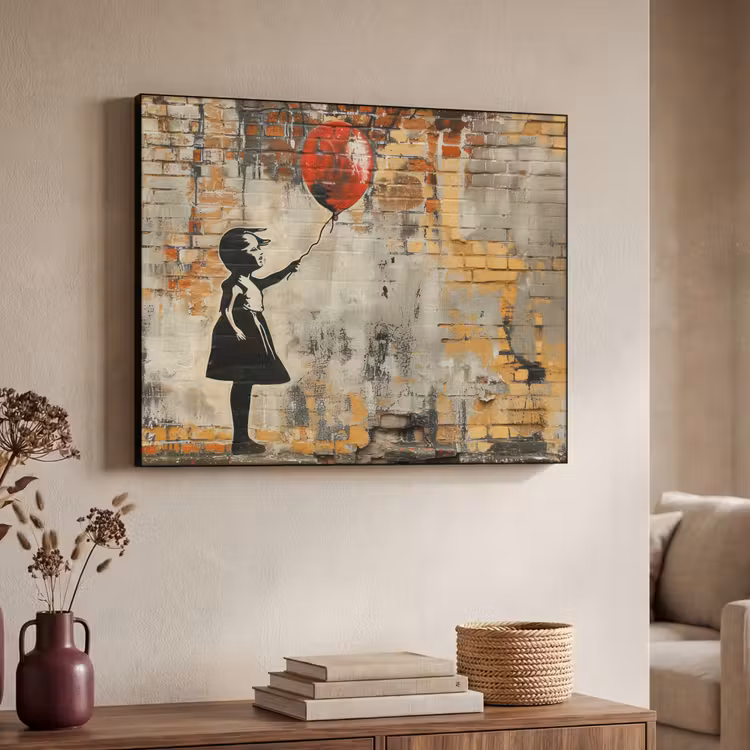Art Frame - Graffiti - Banksy Style - Meisje met ballon — 7