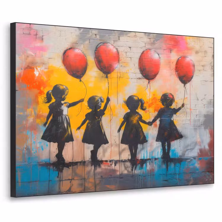 Art Frame - Graffiti - Kinderen - Street art - Ballon - Banksy Style — 1