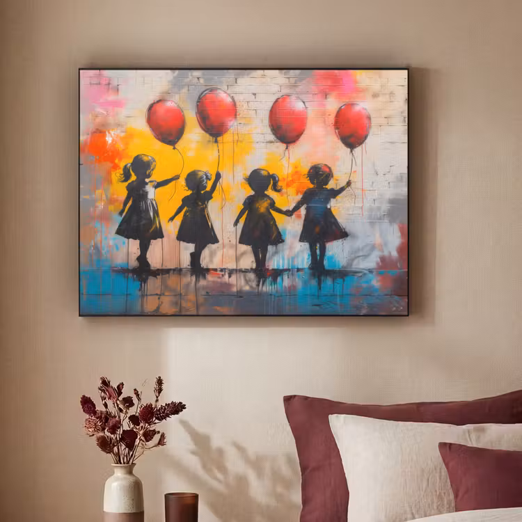 Art Frame - Graffiti - Kinderen - Street art - Ballon - Banksy Style — 3