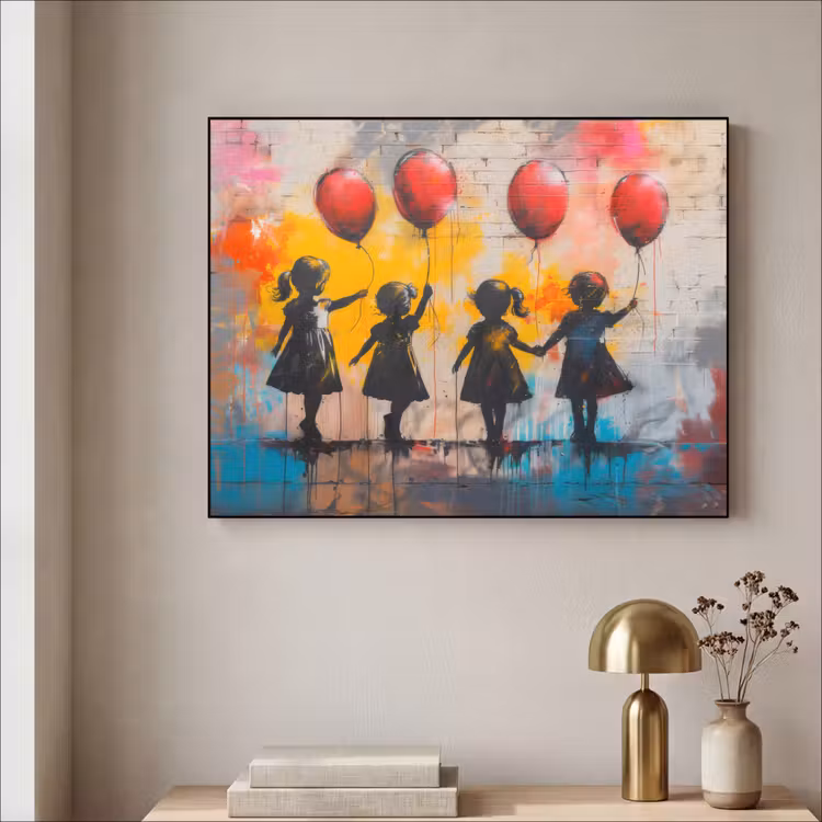 Art Frame - Graffiti - Kinderen - Street art - Ballon - Banksy Style — 5
