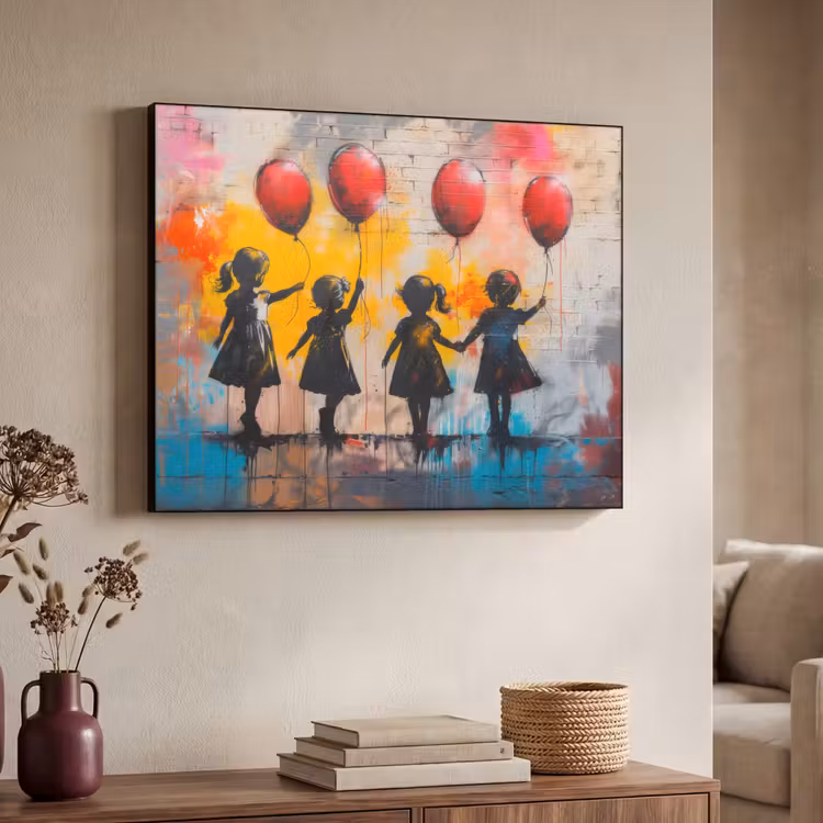 Art Frame - Graffiti - Kinderen - Street art - Ballon - Banksy Style — 7