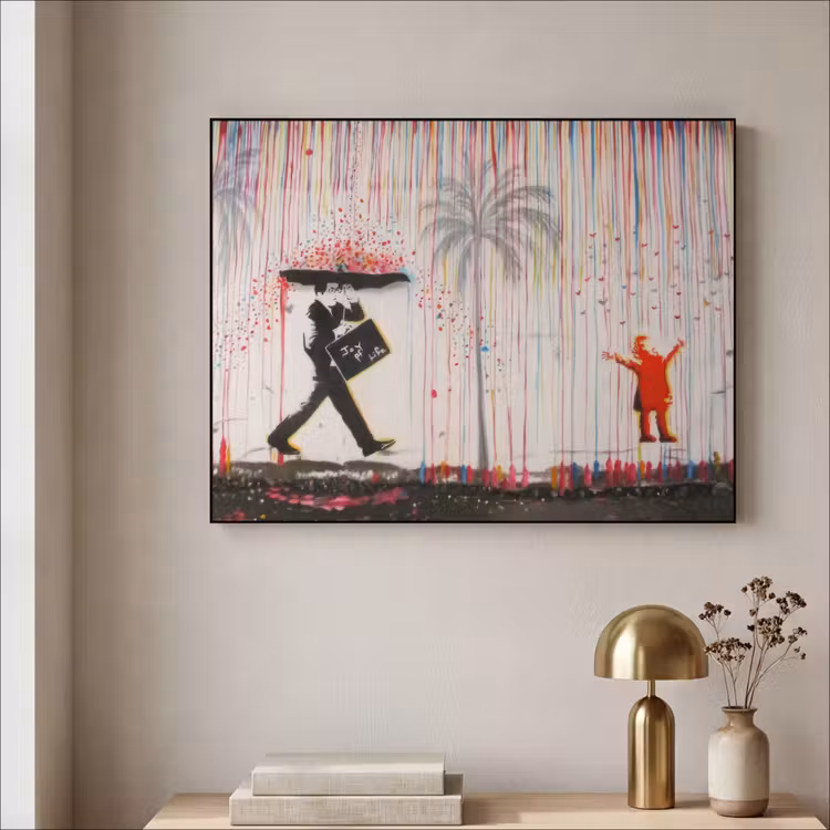 Art Frame - Regen - Graffiti - Man - Banksy Style — 5