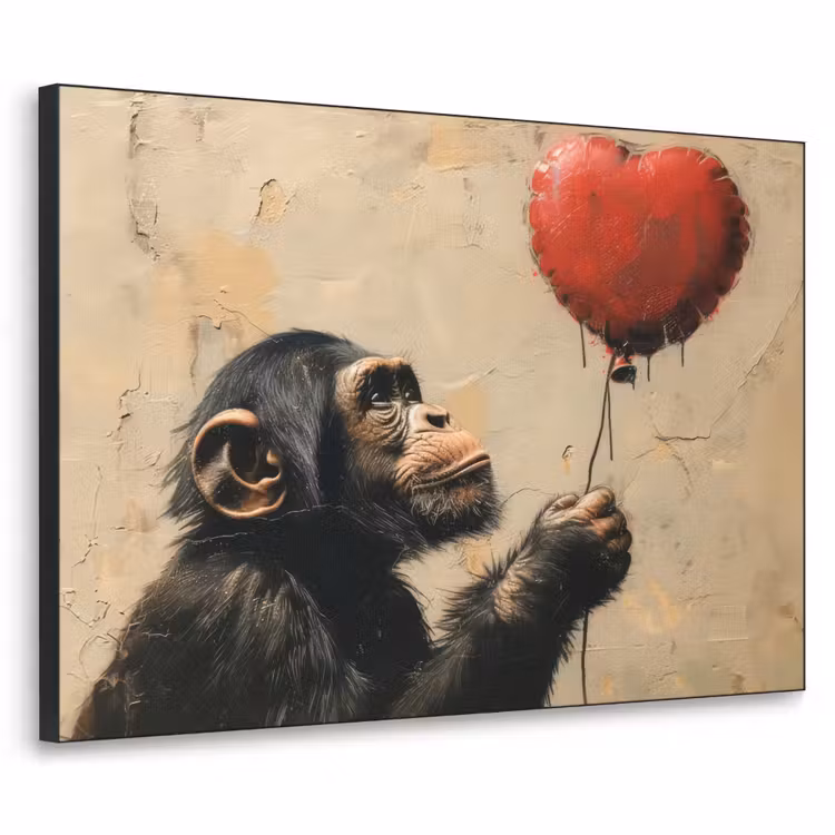 Art Frame - Street art - Chimpansee - Ballon - Graffiti - Banksy Style — 1