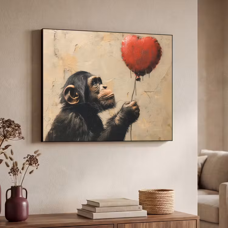 Art Frame - Street art - Chimpansee - Ballon - Graffiti - Banksy Style — 7