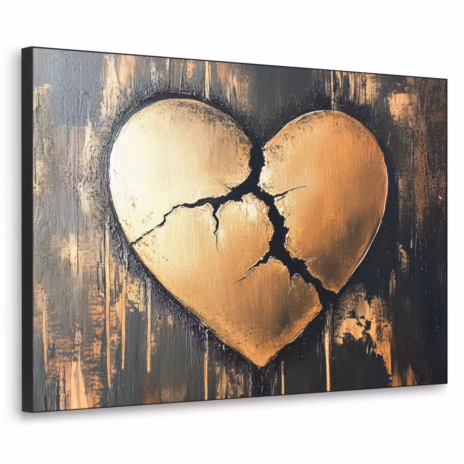 Art Frame - Gebroken hart - Goud - Houtlook - Liefde — 1