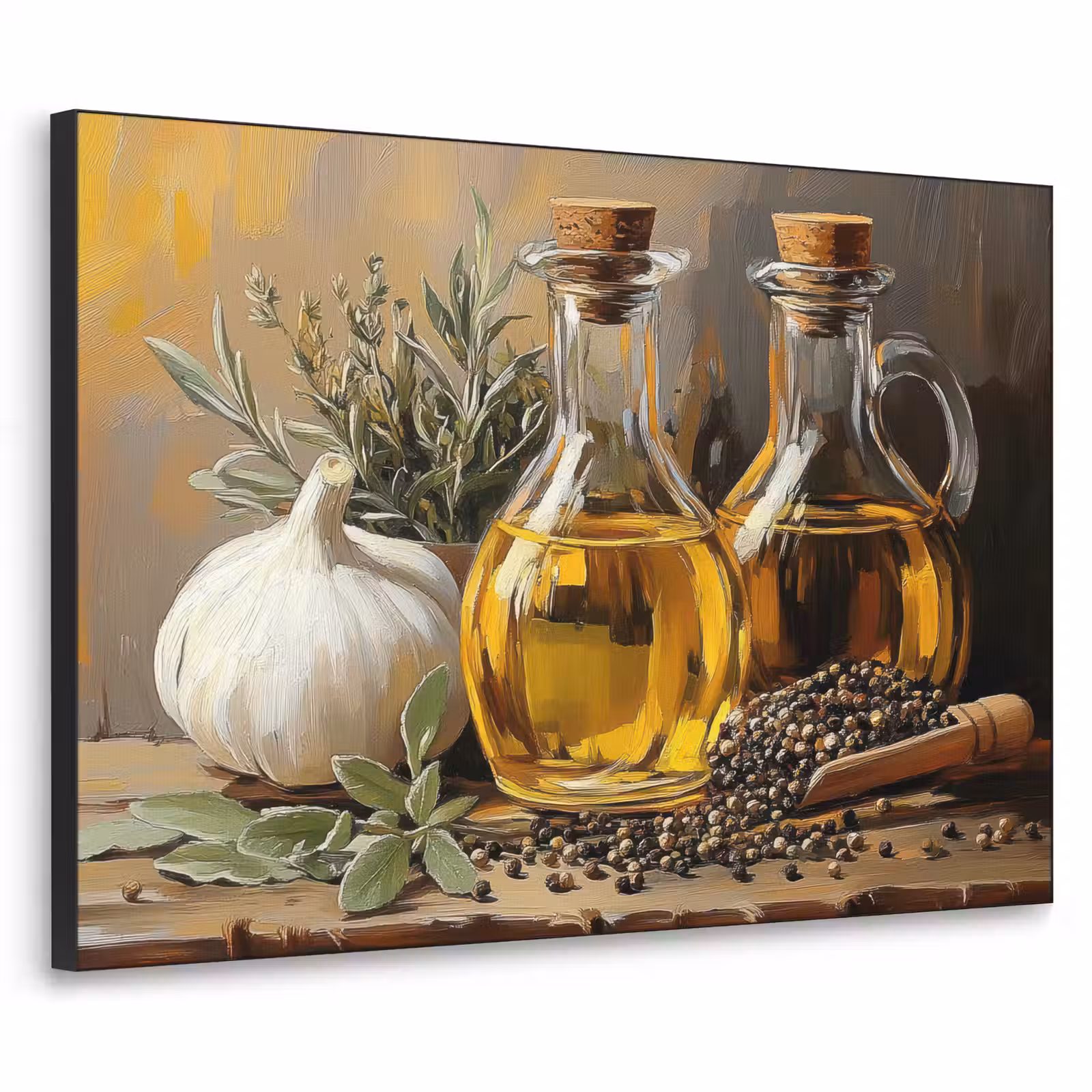 Art Frame - Stilleven - Olijfolie - Knoflook - Kruiden — 1