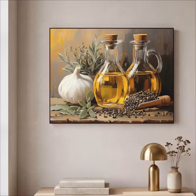 Art Frame - Stilleven - Olijfolie - Knoflook - Kruiden — 5
