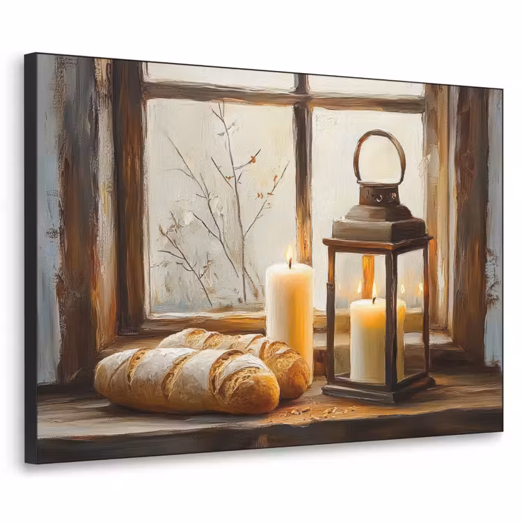 Art Frame - Stilleven - Rustiek - Kaarsen - Broden - Raam — 1