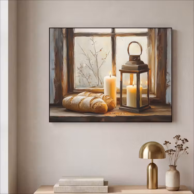 Art Frame - Stilleven - Rustiek - Kaarsen - Broden - Raam — 5