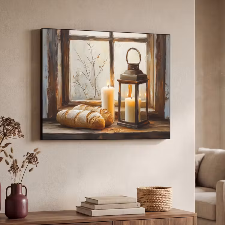 Art Frame - Stilleven - Rustiek - Kaarsen - Broden - Raam — 7