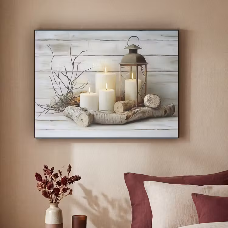 Art Frame - Stilleven - Wit - Kaarsen - Rustiek - Natuur — 3