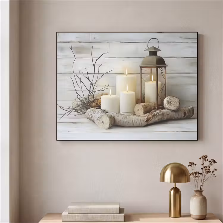Art Frame - Stilleven - Wit - Kaarsen - Rustiek - Natuur — 5