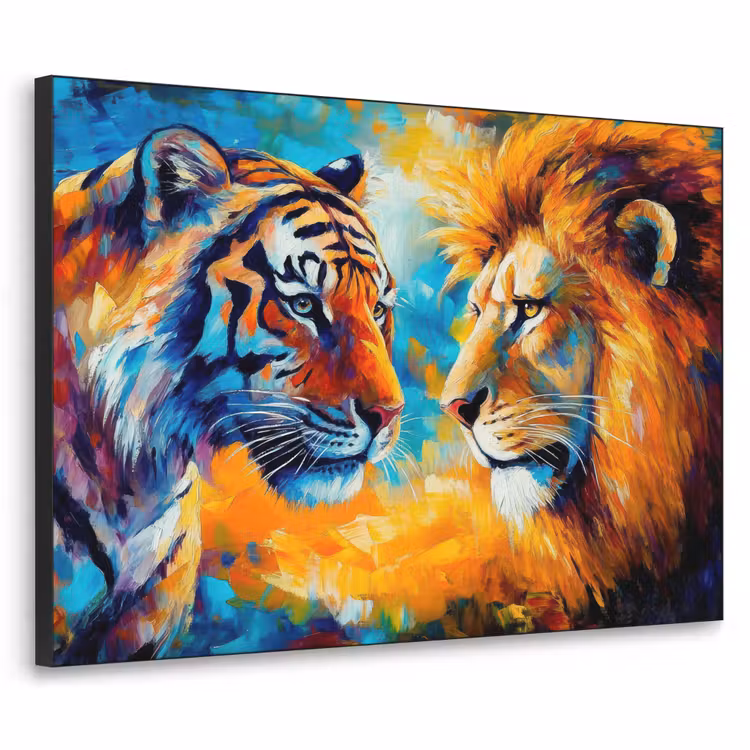 Art Frame - Dieren - Kunst - Leeuw - Tijger — 1