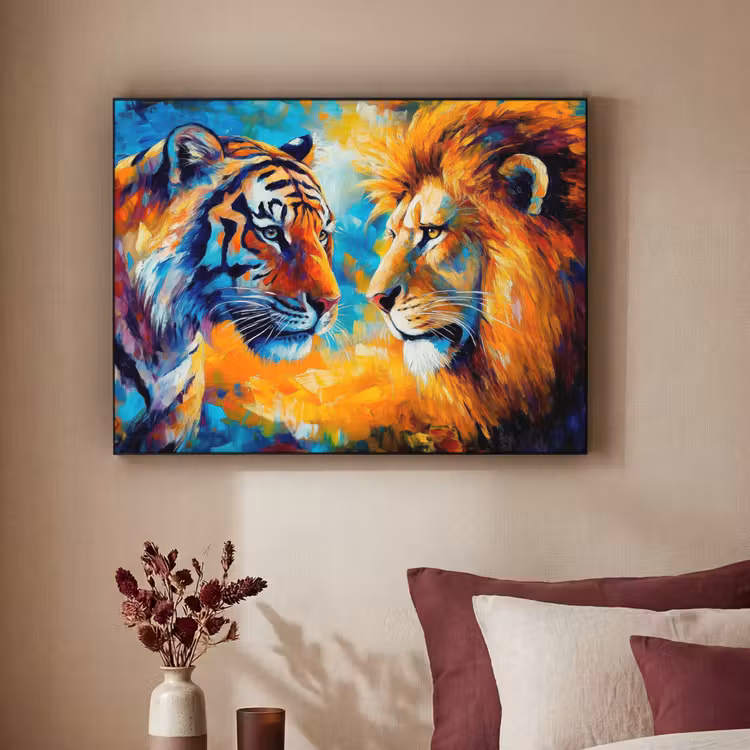 Art Frame - Dieren - Kunst - Leeuw - Tijger — 3