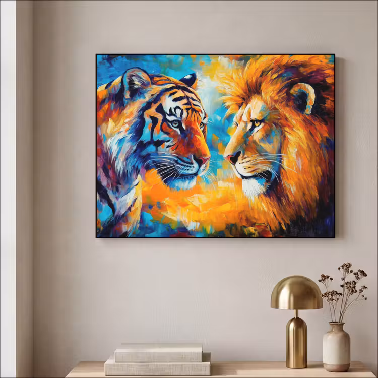 Art Frame - Dieren - Kunst - Leeuw - Tijger — 5