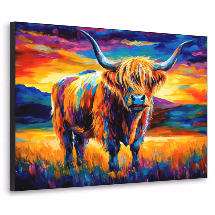 Art Frame - Schotse hooglander - Kunst - Koe - Dieren - Landschap — 1