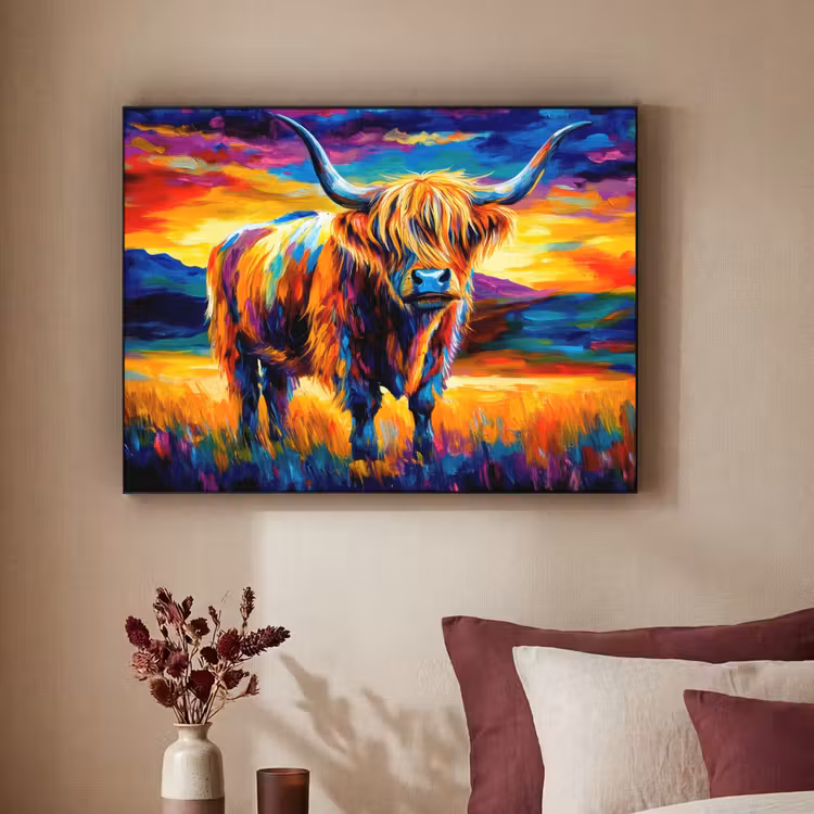 Art Frame - Schotse hooglander - Kunst - Koe - Dieren - Landschap — 3