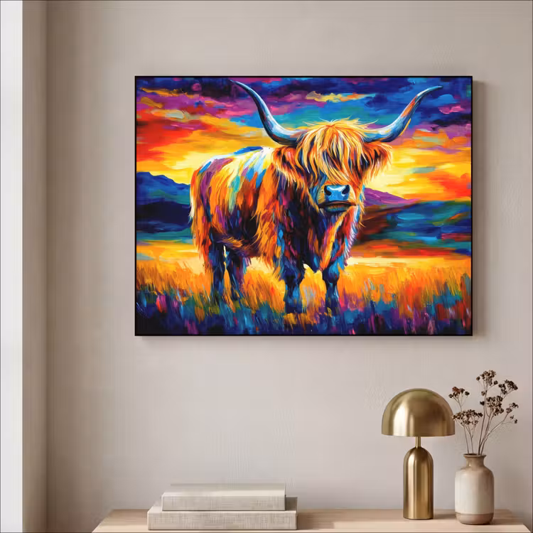 Art Frame - Schotse hooglander - Kunst - Koe - Dieren - Landschap — 5