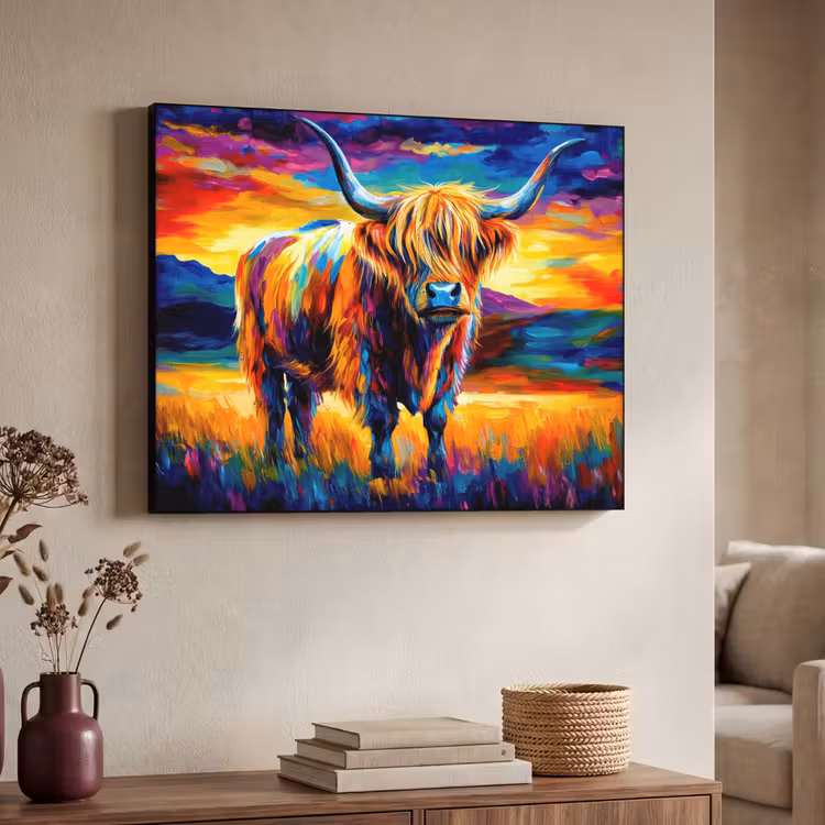 Art Frame - Schotse hooglander - Kunst - Koe - Dieren - Landschap — 7