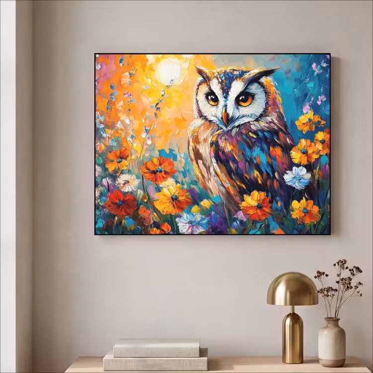 Art Frame - Uil - Bloemen - Kunst - Zonsondergang — 5