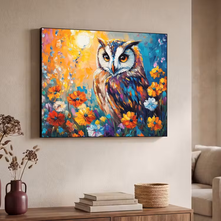 Art Frame - Uil - Bloemen - Kunst - Zonsondergang — 7