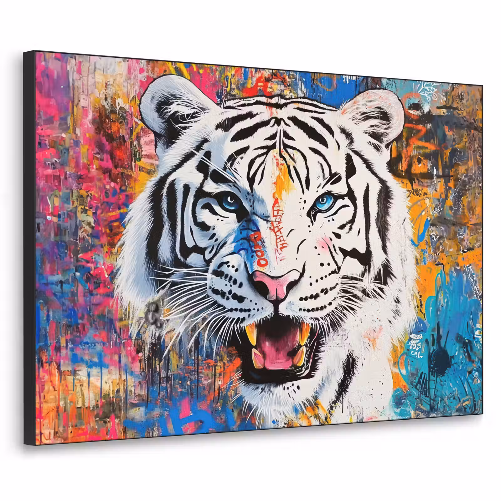 Art Frame - Street art - Tijger - Wit - Graffiti - Dieren — 1