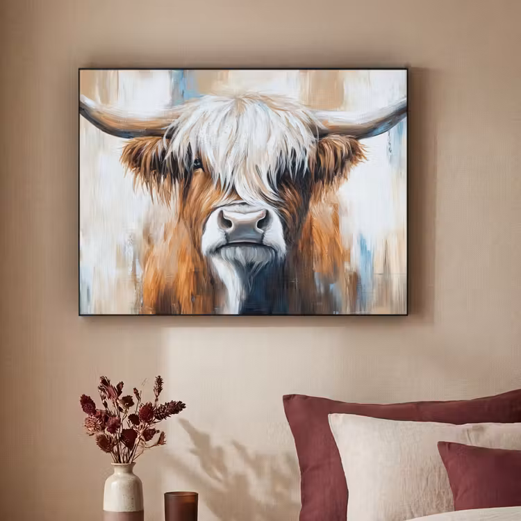 Art Frame - Schotse hooglander - Street art - Vintage - Koe - Dieren — 3