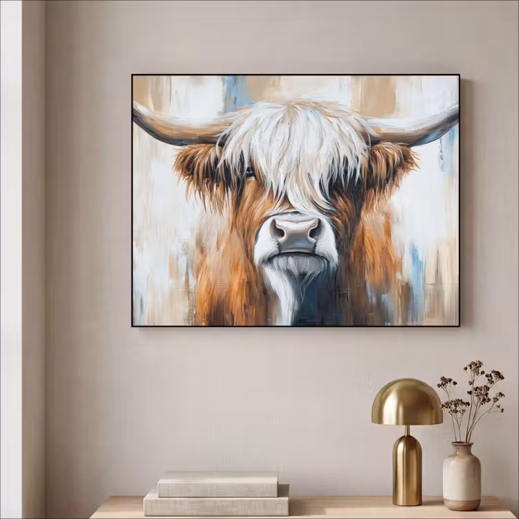 Art Frame - Schotse hooglander - Street art - Vintage - Koe - Dieren — 5