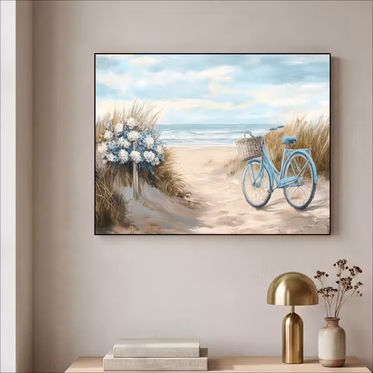 Art Frame - Strand - Zee - Fiets - Vintage - Bloemen — 5