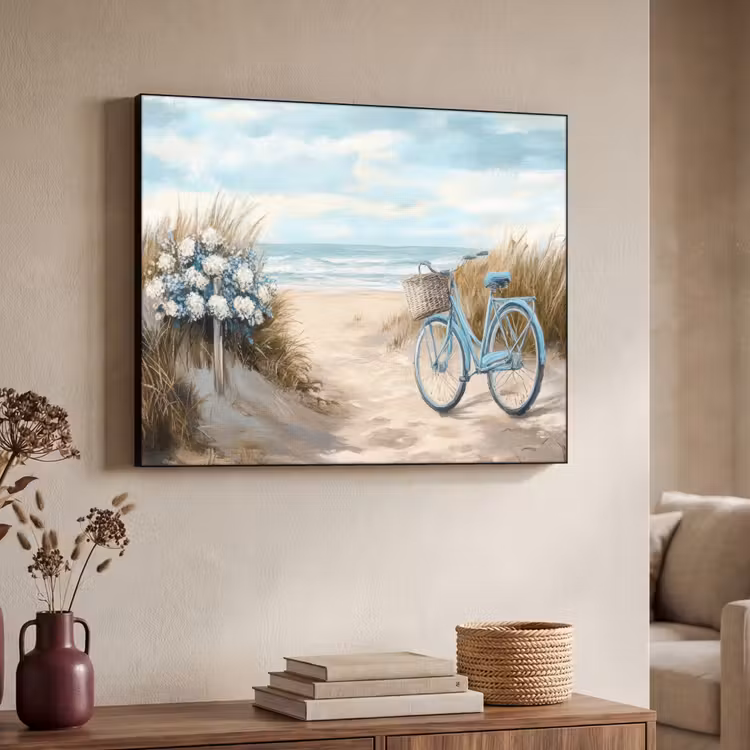 Art Frame - Strand - Zee - Fiets - Vintage - Bloemen — 7