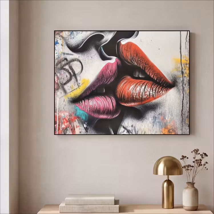 Art Frame - Street art - Lippen - Kus - Graffiti — 5