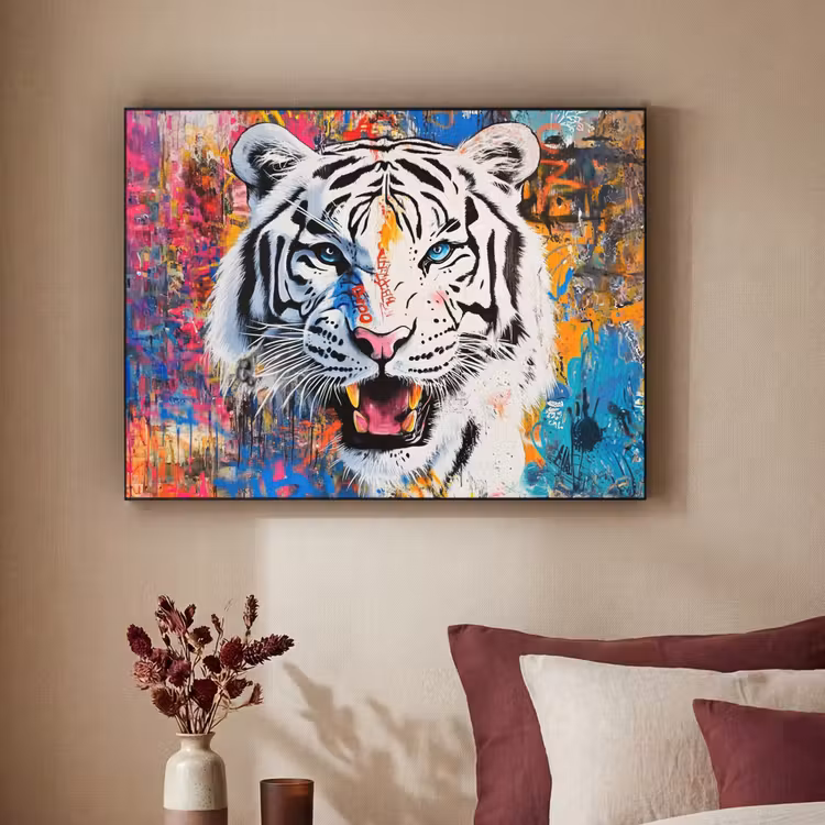 Art Frame - Street art - Tijger - Wit - Graffiti - Dieren — 3