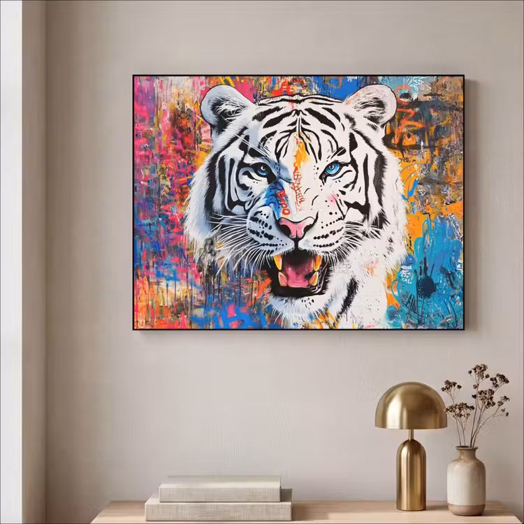 Art Frame - Street art - Tijger - Wit - Graffiti - Dieren — 5