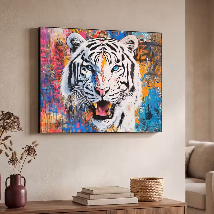 Art Frame - Street art - Tijger - Wit - Graffiti - Dieren — 7