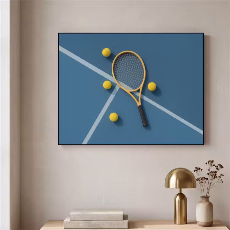 Art Frame - Tennisracket - Bal - Blauw - Veld — 5