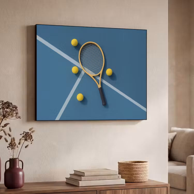 Art Frame - Tennisracket - Bal - Blauw - Veld — 7