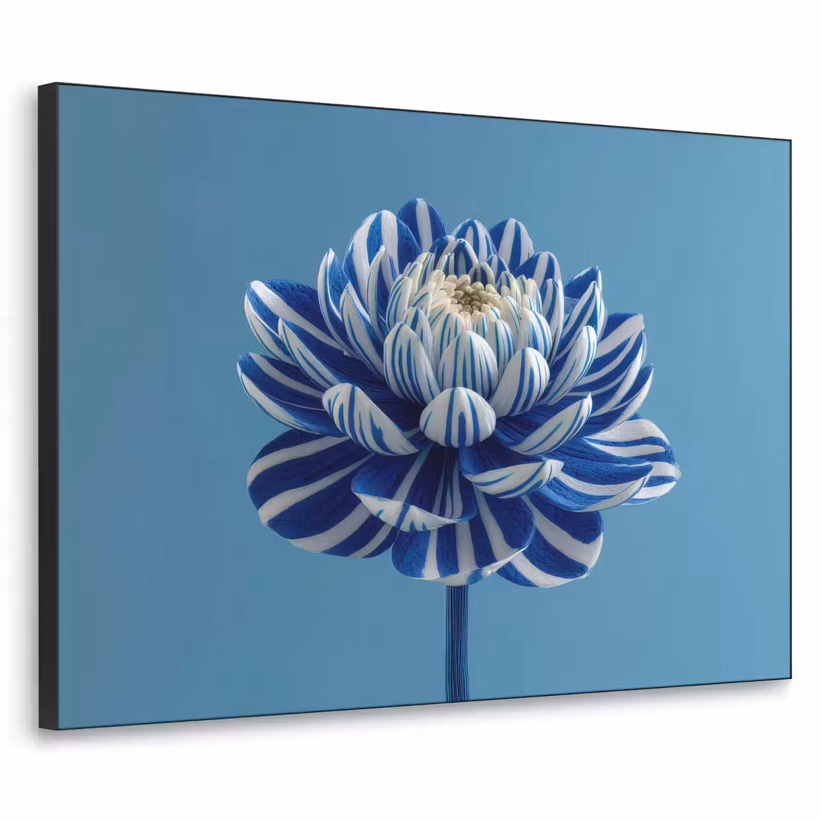 Art Frame - Bloem - Blauw - Bloemblaadjes - Streepjes — 1