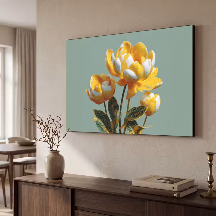 Art Frame - Bloemen - Geel - Bladeren - Structuur — 7