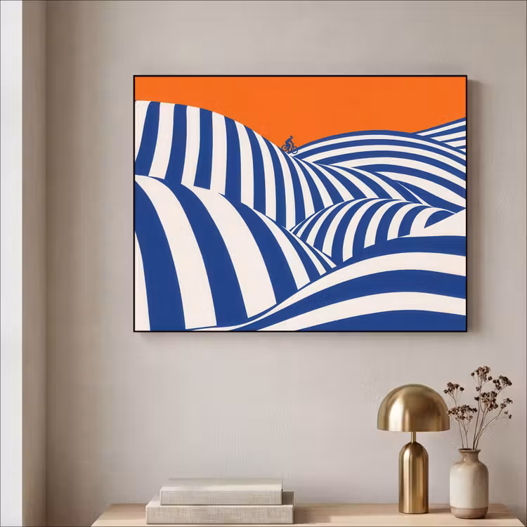 Art Frame - Fietser - Heuvels - Strepen - Blauw — 5