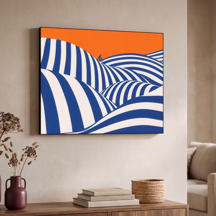 Art Frame - Fietser - Heuvels - Strepen - Blauw — 7