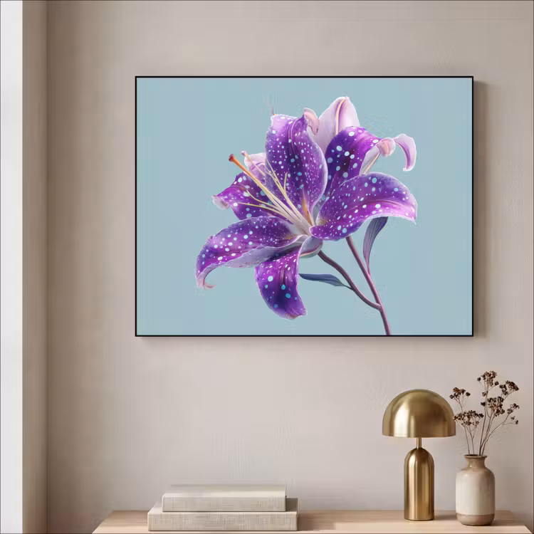 Art Frame - Lelie - Bloem - Paars - Stippen — 5