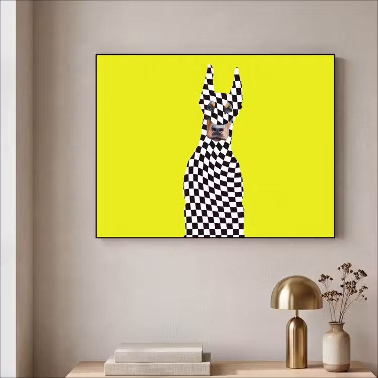 Art Frame - Dobermann - Geblokt - Geel — 5