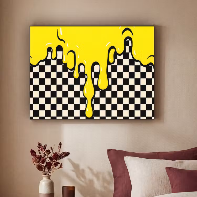 Art Frame - Geblokt - Grafisch - Vloeistof - Geel — 3