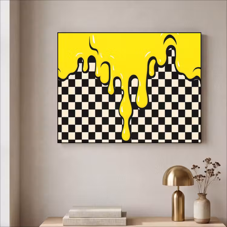 Art Frame - Geblokt - Grafisch - Vloeistof - Geel — 5