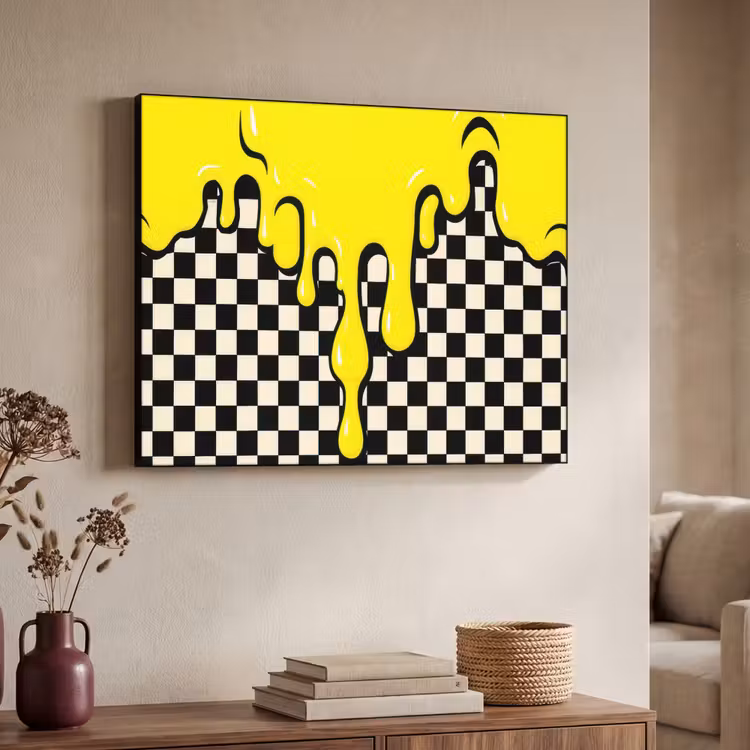 Art Frame - Geblokt - Grafisch - Vloeistof - Geel — 7