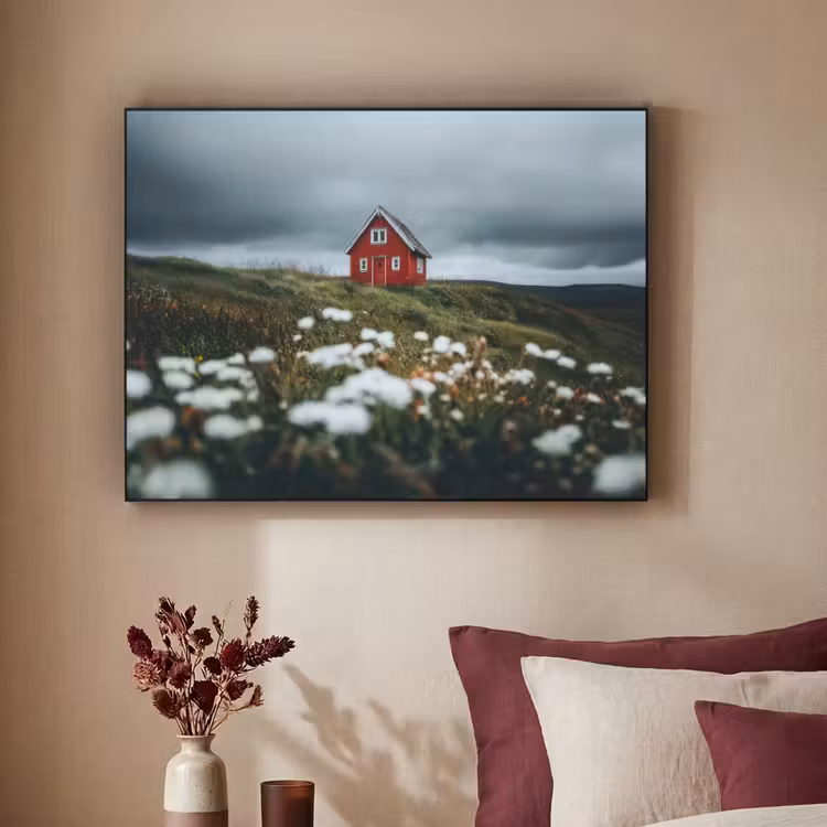 Art Frame - Heuvel - Huisje - Bloemen - Wit — 3