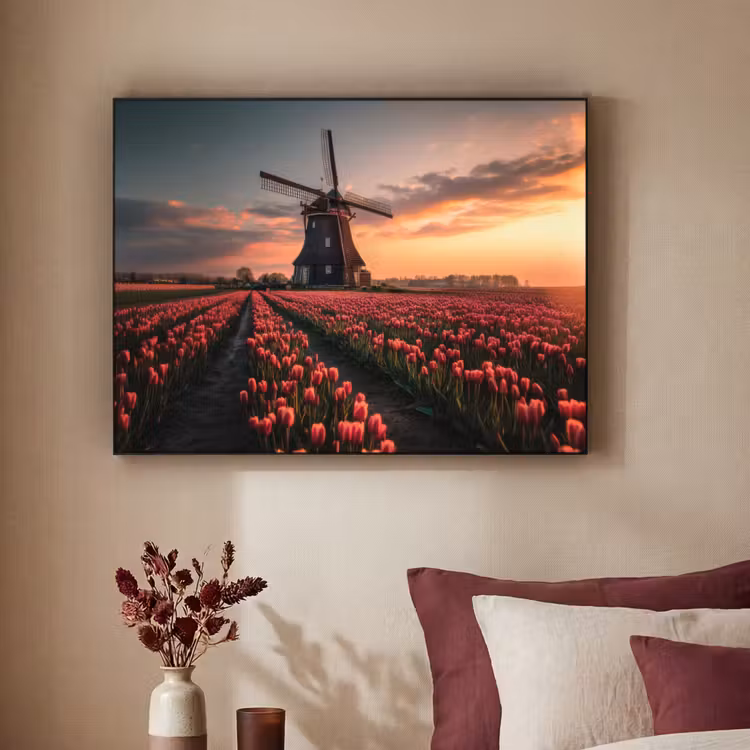 Art Frame - Molen - Zonsondergang - Tulpen - Rood — 3