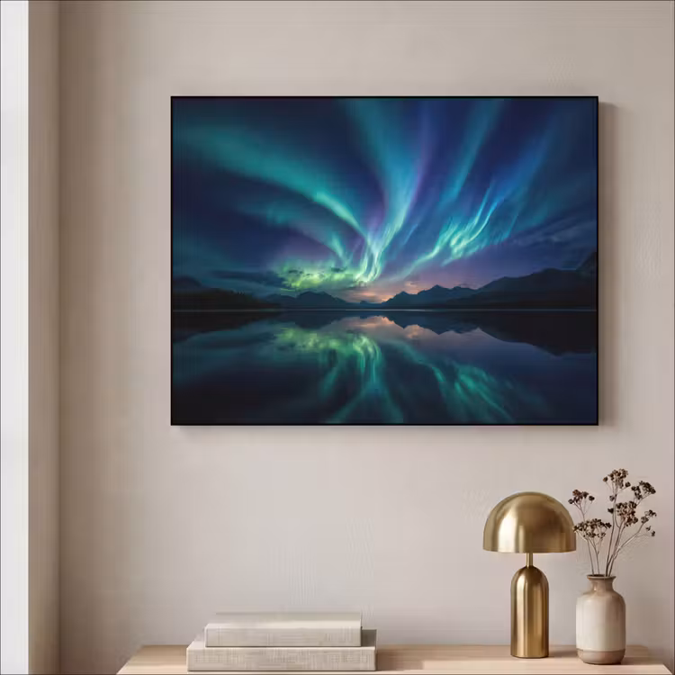 Art Frame - Noorderlicht - Kleurrijk - Bergmeer — 5