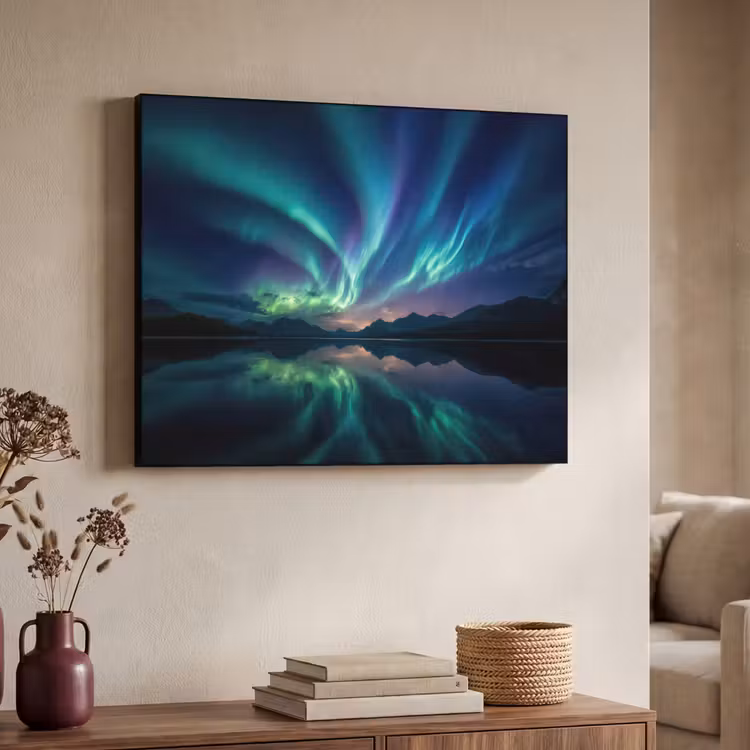 Art Frame - Noorderlicht - Kleurrijk - Bergmeer — 7