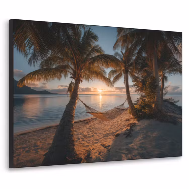 Art Frame - Palmbomen - Hangmat - Strand - Zonsondergang — 1